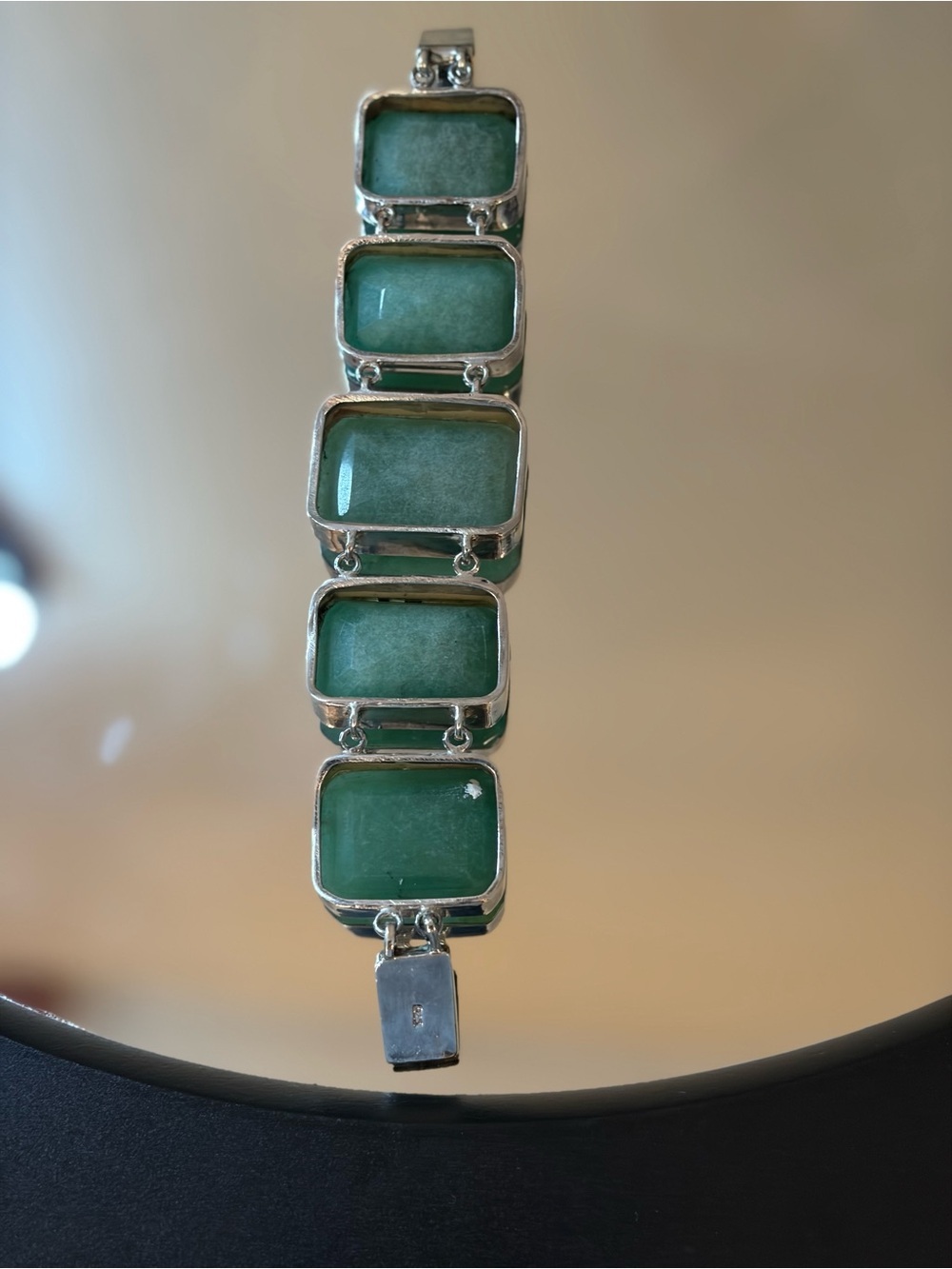 Green Stone Link Bracelet - Women Jewelry